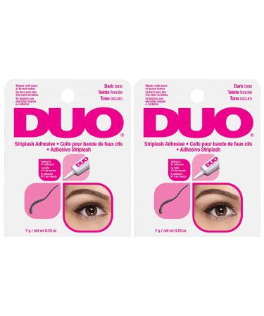 DUO Strip Eyelash Adhesive for Strip Lashes Dark Tone 0.25 oz 2-Packs 0.25 Ounce (Pack of 2) Dark