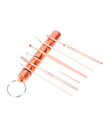 Healeved 1 Set Ear-Picker Suit Nursing Ear Cleaning Tools Cleaning Brush Set Earwax Cleaning Tools Ear Curette Spoon Earwax Cleaning Brush Stainless Steel Golden Ear Cleaning Supplies