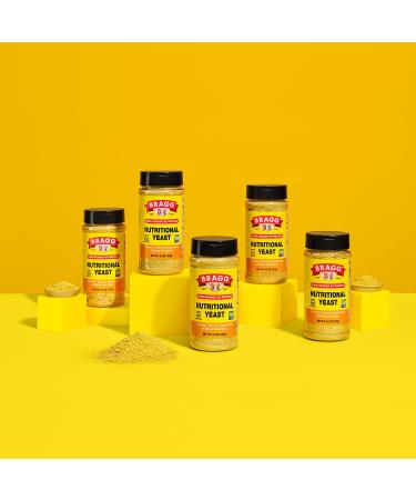 Bragg Nutritional Yeast Seasoning 4.5 oz 4-Pack - Vegan, Gluten-Free Cheese Flakes | Protein & Vitamin-Rich Savory Parmesan Substitute | Non-GMO Verified - Buy Online on GoSupps.com