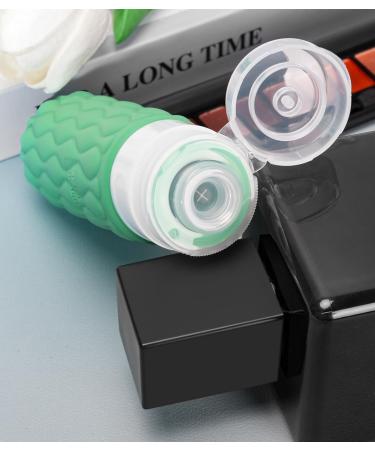 4 Pack Travel Bottles for Toiletries with Labels 100ML Silicone Travel Bottles Set with Clear Zipper Toiletry Bag Leakproof Refillable Squeeze Travel Size Containers for Shampoo Conditioner Green - Buy Online on GoSupps.com