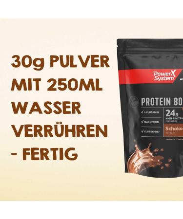 Power System Protein 80 Powder Chocolate - 24g Protein Gluten-Free 6 x 360g | International Shipping Available - Buy Online on GoSupps.com