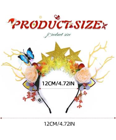 Fashband Christmas Headbands Light Up Reindeer Antlers Hair Band LED Stars Flowers Headband Festival Party Xmas Hair Accessories for Women Girls - Buy Online on GoSupps.com