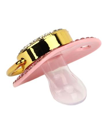 Personalized Rhinestone Baby Pacifier Clip Set - Letter H | Curved Design Silicone Soother for Milk Feeding - Buy Online on GoSupps.com