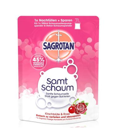 Sagrotan Velvet Foam Refill Cherry Blossom & Rose - 8 x 250 ml | Premium Foam Soap Value Pack - Buy Online on GoSupps.com