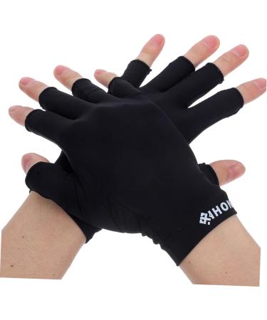 Mikinona 1 Pair UV Gloves UV Protection Gloves Nail Molding Gel Womens Gloves Fingerless Manicure Gloves Nail Art Skin Care Supply Fingerless Gloves Women's Fabric Nail Polish Anti-Black 19.5x8cm - Buy Online on GoSupps.com