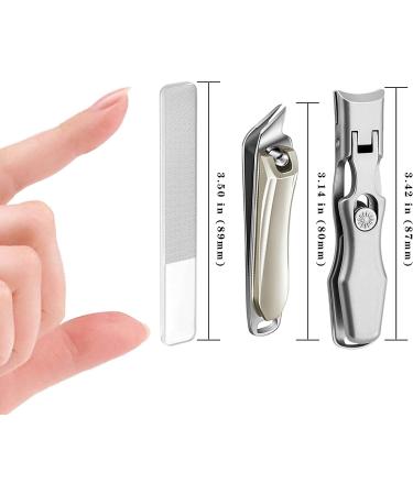 Professional Nail Clippers Set for Thick Nails - Anti Splash Design, Slanted Edge - Ideal for Seniors, Men and Women - Buy Online on GoSupps.com
