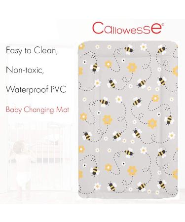 Collowesse Baby Changing Mat 79x47cm | Waterproof Portable Foldable with Raised Edges | Grey Bee Design - Buy Online on GoSupps.com
