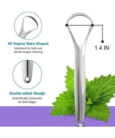 Stainless Steel Tongue Scraper for Adults | Portable Tongue Cleaner to Reduce Bad Breath & Refresh Breath - International Shipping - Buy Online on GoSupps.com