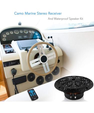 Pyle Marine Head Unit Receiver Speaker Kit with Bluetooth, AM/FM Radio, 6.5 Waterproof Speakers - PLMRKT48BK - Buy Online on GoSupps.com