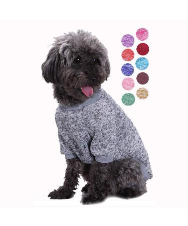Bwealth Dog Clothes Soft Pet Apparel Thickening Fleece Shirt Warm Winter Knitwear Sweater for Small and Medium Pet (S, Grey) S Grey