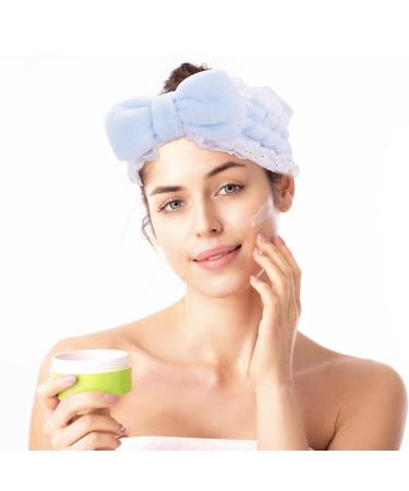Sibba Spa Makeup Headband - Fluffy Towel Wrap for Skincare and Face Washing - Blue Head Band for Women's Beauty Routine - Buy Online on GoSupps.com