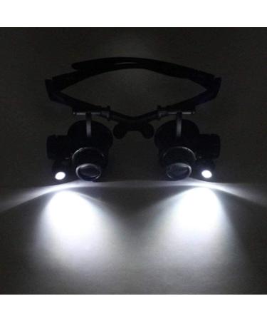 Lightweight Magnifying Glass with Led Light 10 Times 15 Times 20 Times 25 Times High-Definition Binocular Head-Mounted Magnifier Used for Repaiclocks and Reading Lofty Ambition - Buy Online on GoSupps.com