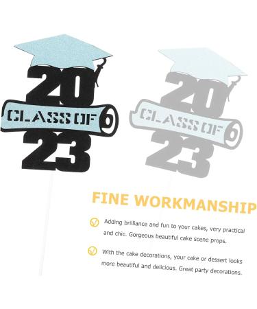 OFFSCH 5pcs 2023 Graduation Visa Insertion Graduation Gold Edible Money Graduation Party Graduation Picks Graduation Cap College Graduation Decorations Graduation Sticks Props Cake Paper Blue 13x11.5cm - Buy Online on GoSupps.com