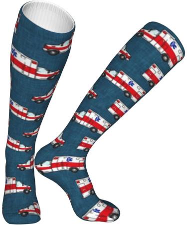 Ambulance EMS Compression Socks for Men & Women - 15-20 mmHg Support for Running & Cycling - Star of Life Design - Buy Online on GoSupps.com
