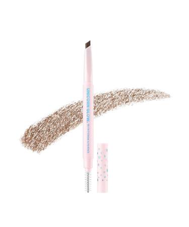 UNICORN GLOW Tri Tip Eyebrow Auto Pencil #3 Brown - All-in-One Triangular Eye Brow Pencil | Long-Lasting Triangle Point Eyebrow Pencil with Built-in Spoolie 0.005 oz. / 0.14 g Korea
