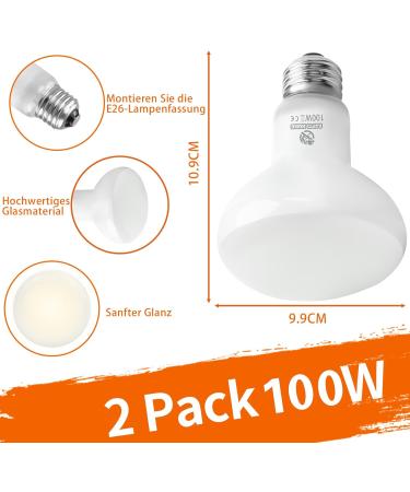 Repti Home 100W Reptile Heating Lamp - 2 Pack Turtle Heat Lamp for Amphibians Bearded Dragons Lizards Snakes & Chameleons | International Shipping - Buy Online on GoSupps.com