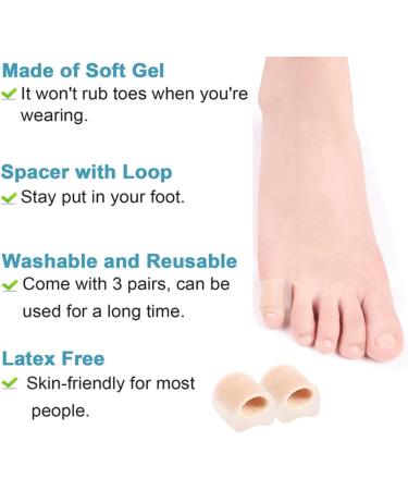 Toe Spreader & Bale Toe Corrector - Soft Gel Overlapping Toe Relief (2 Pieces) - Comfortable Pinky Toe Solution - Buy Online on GoSupps.com