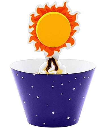 72 Piece Astronaut Solar Space Cupcake Wrapper Topper Kids Party Supplies Birthday Baby Shower Cake Decorations - Buy Online on GoSupps.com