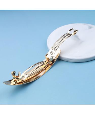 Wendalern Snap Hair Pin Clip Gold Bun Hair Barrette Metal Hair Holder Clips Spring Minimalist Hair Clips Decorative Hair Accessories for Women and Girls - Buy Online on GoSupps.com