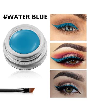 Erinde Gel Eyeliner - Waterproof & Long Lasting Cream Gel, High-Intensity Pigments - Smudge-Proof Eye Makeup in Water Blue - Includes 2 Eyeliner Brushes - Buy Online on GoSupps.com