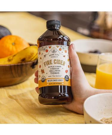 Amazon Exclusive: Shire City Herbals Fire Cider Tonic 16 oz - Wildflower Honey, Apple Cider Vinegar, Organic Raw Ingredients - Paleo, Keto, Whole 30 Approved - Buy Online on GoSupps.com