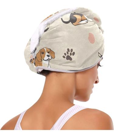 Beagle Dog Hair Towel 2 Pack - Super Absorbent Quick Dry Hair Turbans for Women & Girls - Buy Online on GoSupps.com