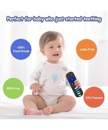 ERSIHUA Silicone Baby Teething Toys - 2-Pack TV Remote Teethers for 3-12 Months Boys and Girls (Black+Pink) - Buy Online on GoSupps.com