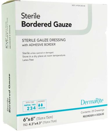 Buy DermaRite Sterile Bordered Gauze Dressing with Adhesive Border - Premium Wound Care for Effective Healing | International Shipping Available - Buy Online on GoSupps.com