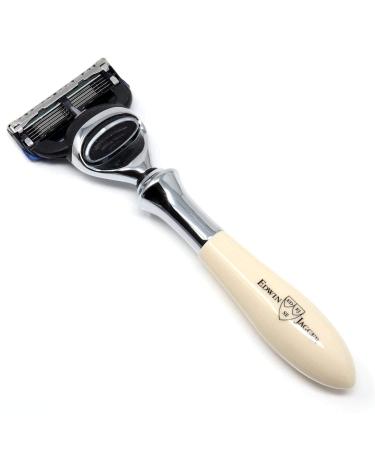 Edwin Jagger Plaza Shaving Handle for Gillette Fusion - Imitation Ivory | Premium Shaving Accessories - Buy Online on GoSupps.com