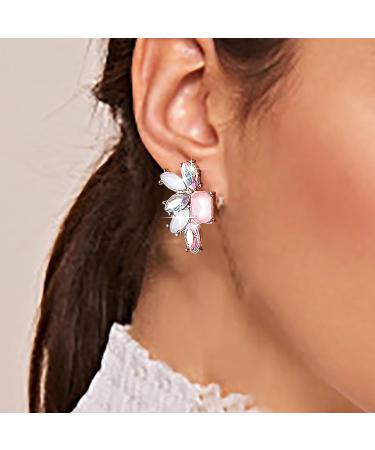 Shop Vintage Rainbow Crystal Drop Earrings | Colorful Rhinestone Studs for Women - Buy Online on GoSupps.com