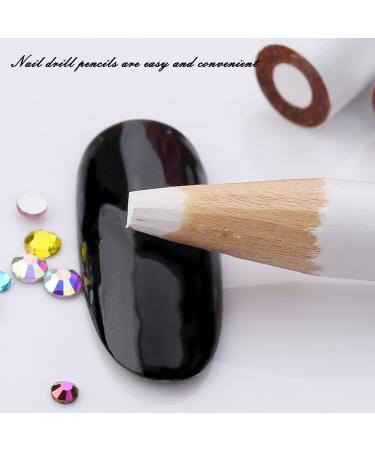 Miaija 2 Pieces White Nail Pencil Nail Whitening Pencils French Art Manicure Pen DIY Dot Line Pattern Nail Art Supplies - Buy Online on GoSupps.com