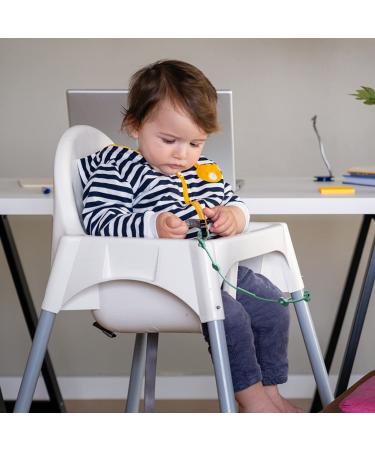 CLdy Baby Toy Pacifier Chain & Silicone Cup Catcher - BPA-Free Stroller Accessories | 4-Pack in Gray Camel Green & Blue - Buy Online on GoSupps.com