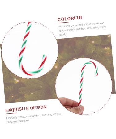 HOLIDYOYO 30pcs Simulated Candy Cane Holiday Candy Cane Christmas Party Favors Christmas Candy Props Plastic White Green Red 15X4cm - Buy Online on GoSupps.com