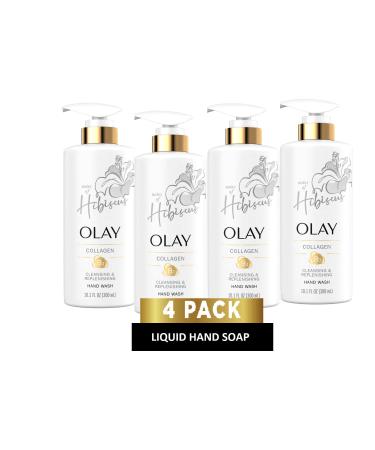 Olay Cleansing & Replenishing Hand Wash with Vitamin B3 + Collagen 10.1 Fl Oz (Pack of 4)