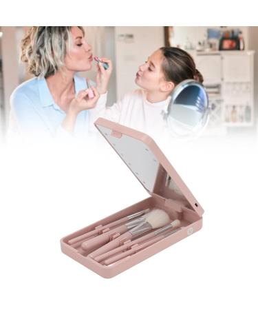 Travel Makeup Brush Set with LED Mirror | Multifunctional Cosmetic Brushes Kit for Home & Travel - Buy Online on GoSupps.com