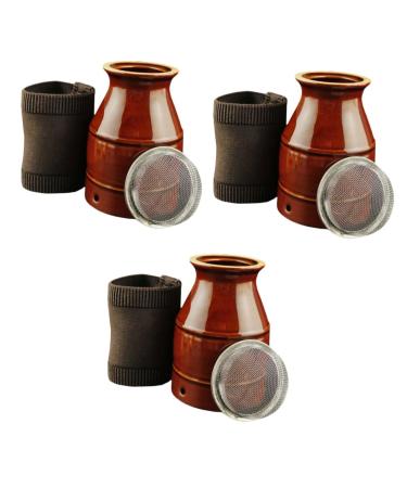 FRCOLOR 3 STK cupping Moxibusion Glass Moxa burner Moxatopf Moxa massager Moxa can body massage device Care Moxibustion-Topf Fuyang pot MoxibustionSofen Ceramic