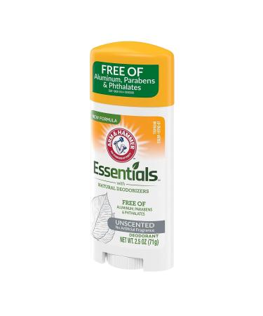 ARM & HAMMER Essentials Unscented Deodorant | Natural Deodorizers | Aluminum, Parabens & Phthalates Free | 2.5 Oz - Buy Online on GoSupps.com