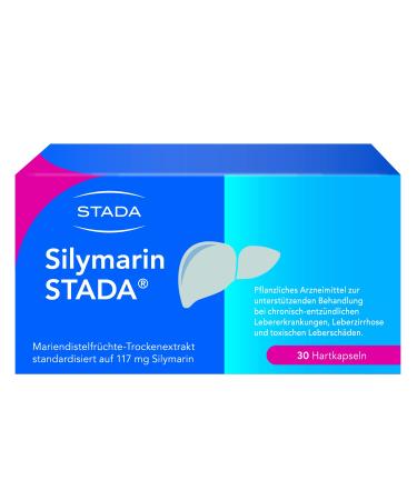 Silymarin Stada-Vegetable Arnzeitants with dukes of the distulum dry to use for liver diseases liver damage and cirrhosis-1 x 30 hard capsules 30 pieces (1 Pack)
