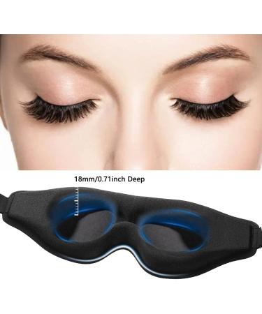 3D Contoured Eye Mask for Lash Extensions | Deep Pockets Design | Soft Memory Foam | Adjustable Headband Strap | Black - Buy Online on GoSupps.com