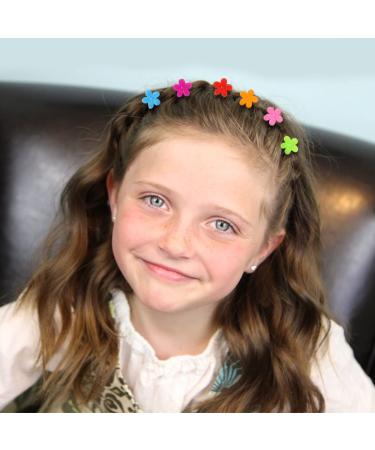 100 Pcs Mini Flower Hair Clips for Girls & Women | Cute & Colorful Claw Clips for Thick Hair | 90s Style Accessories - Buy Online on GoSupps.com