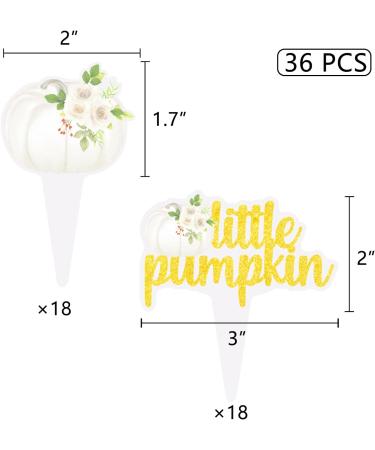Little Pumpkin Cake Cupcake Topper Sweet Fall Baby Shower Decoration Autumn Themed Gender Reveal 1st Birthday Party Supplies White - Buy Online on GoSupps.com