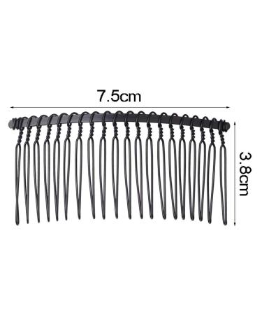 6-Piece Metal Hair Comb Clips - Bridal Wedding Veil Accessory for Women and Girls in Black - Buy Online on GoSupps.com