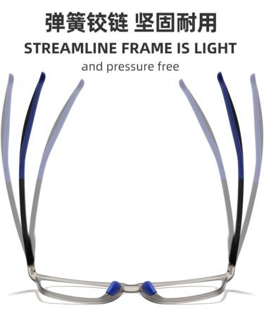 Ultra-Eighth HD Anti-Blue Light Reading Glasses for Men | TR90 Comfortable Anti-Slip Design | 4.00 Sand Black Frame with Red Legs | Perfect for Medium-Aged and Older Adults - Buy Online on GoSupps.com
