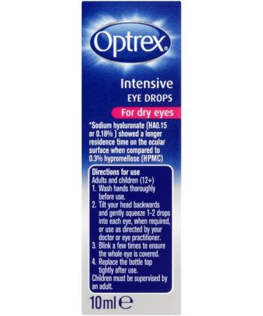 Optrex Intensive Eye Drops 10ml - Fast Relief for Dry and Irritated Eyes - Buy Online on GoSupps.com