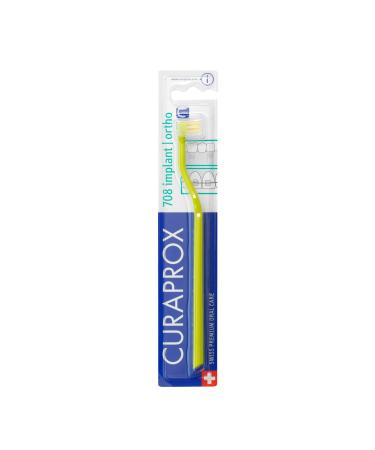 Curaprox CS 708 Implant Ortho Toothbrush green-yellow single pack