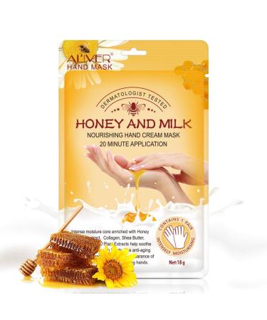 5 Pairs Exfoliating Hand Mask Gloves for Hand Skin Repair & Moisturizing with Honey Milk - Buy Online on GoSupps.com