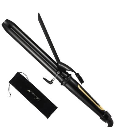 LANVIER 1.25 Inch Curling Iron Extra Long Barrel 1 1/4 Inch Curling Iron for Long Hair up to 450F Worldwide Dual Voltage Hair Curler for Traveling Hair Waving Style Tool Black 1.25 Inch Black