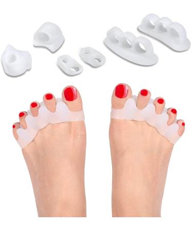 DOACT Toe Spreader 4 Pairs Hallux Valgus Gel Toe Corrector Toe Separator for Women and Men Bunion Pain Relief Toe Separator Silicone Toe Correction