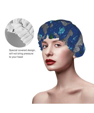 Manatee Printed Shower Cap | Waterproof Bath Cap for Women, Men, Boys & Girls | Reusable Spa Salon Cap - Buy Online on GoSupps.com