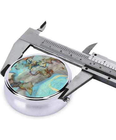 Cartoon World Map Round Pill Box | 3 Compartment Travel Organizer | Portable Pill Box for Purse & Pocket - Buy Online on GoSupps.com